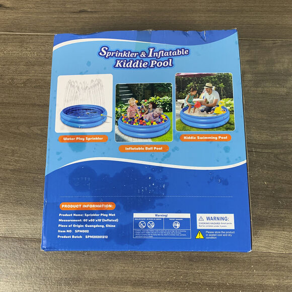 Inflatable Kiddie Pool with Sprinkler for Kids - 120cm 60" Baby Pool for Summer - Picture 11 of 16